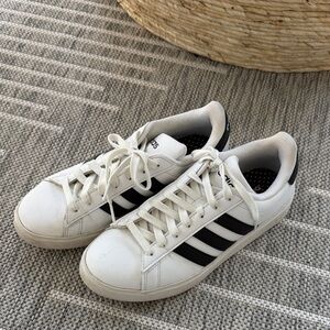 Adidas Classic White with Black Stripes Shoes